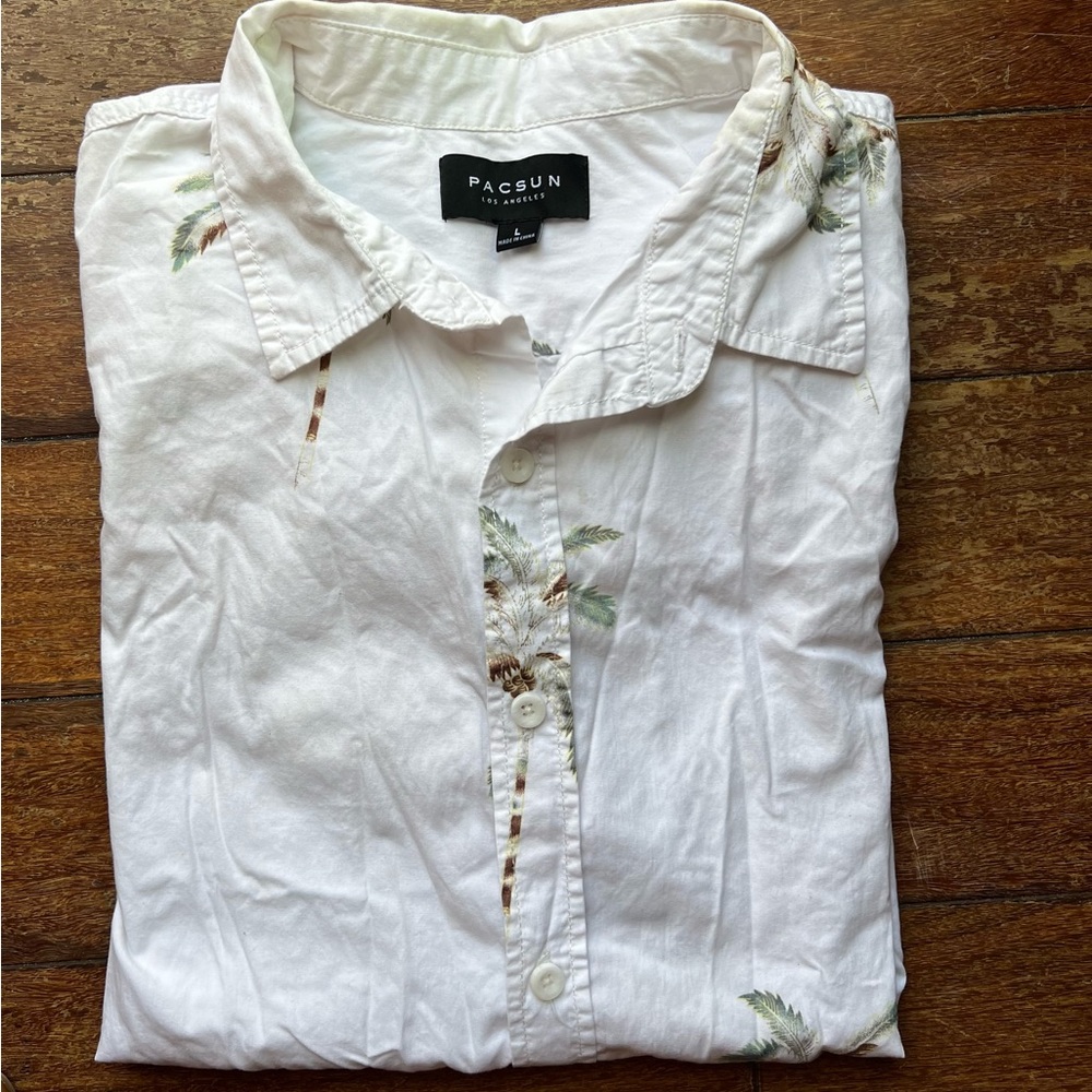 Palm Tree Print Collared T